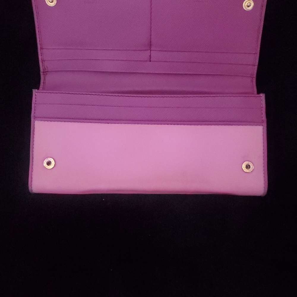 $SOLD$ Prada Pink Nylon and Leather Continental Wallet - Picture 3 of 12
